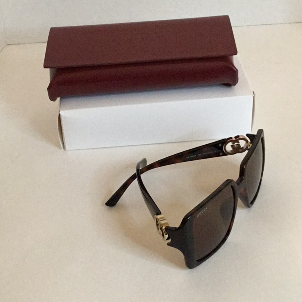 GUCCI GG16925-002 Havana Square Ladies Sunglasses